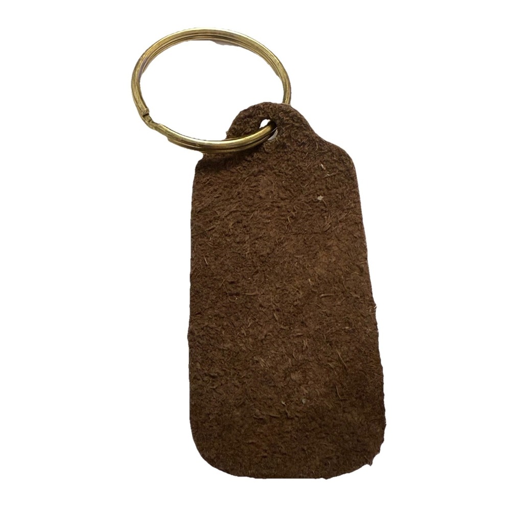 RARE! Limited Edition Vintage "Burning Man"  Leather Pendant Keychain Bag Charm - Picture 4 of 8